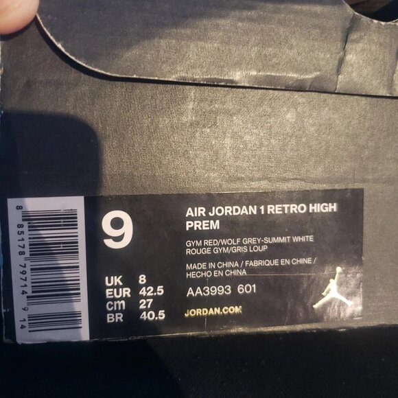 Nike Air Jrdan 1 Retro High Premium Aa3993-601 Sneakers EU133 - Picture 14 of 14